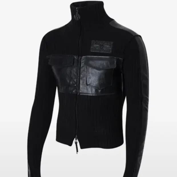 레씨토 Fabric Mix Neck Zip Up