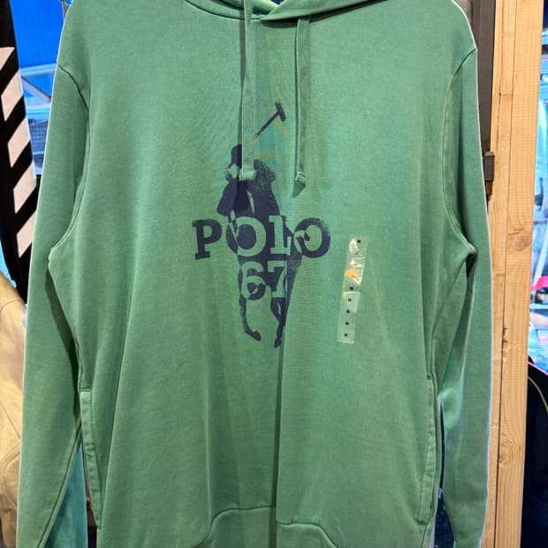 폴로 랄프로렌 그린 빅포니 프린팅 그린 후드티