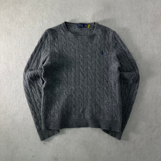 W 95 폴로랄프로렌 신형라벨 램스울 꽈배기 니트