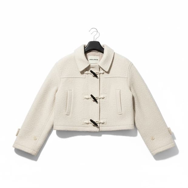 인사일런스 아이보리 떡볶이 숏 코트 S