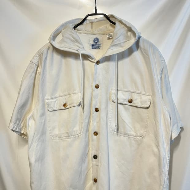 90s-00s Tomycort 일본 빈티지 오버사이즈 반팔 후드 셔츠