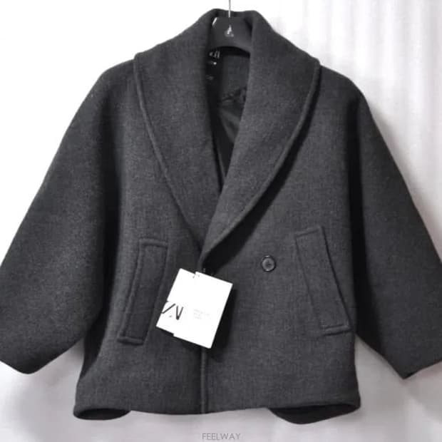 자라(ZARA)/여성루즈핏모직혼방원버튼자켓(사이즈55~66)미사용품