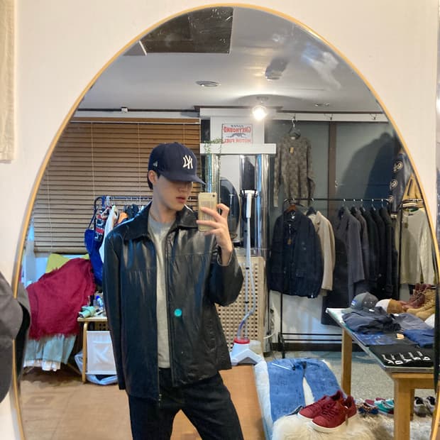 램스킨 레더 블루종