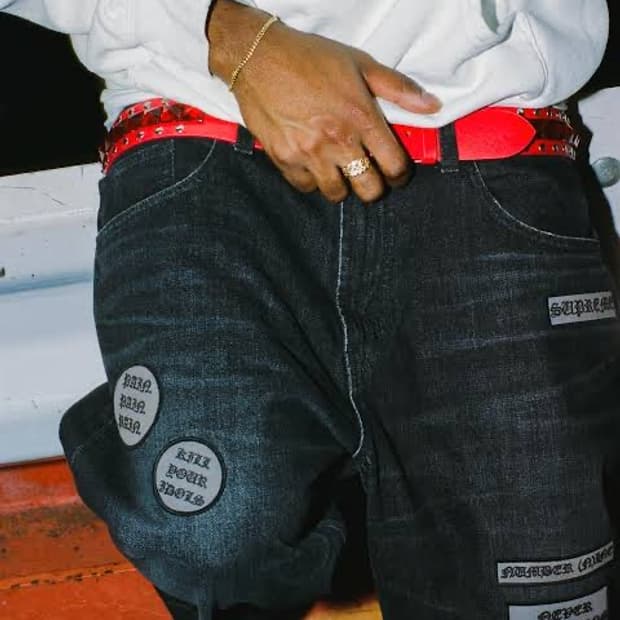 [M] 슈프림 넘버나인 스터드 벨트 블랙