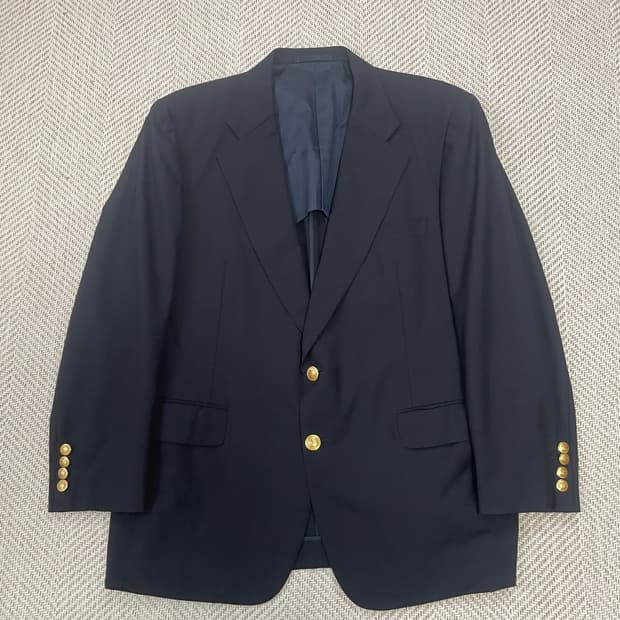아쿠아스큐텀 금장 네이비 블레이저 