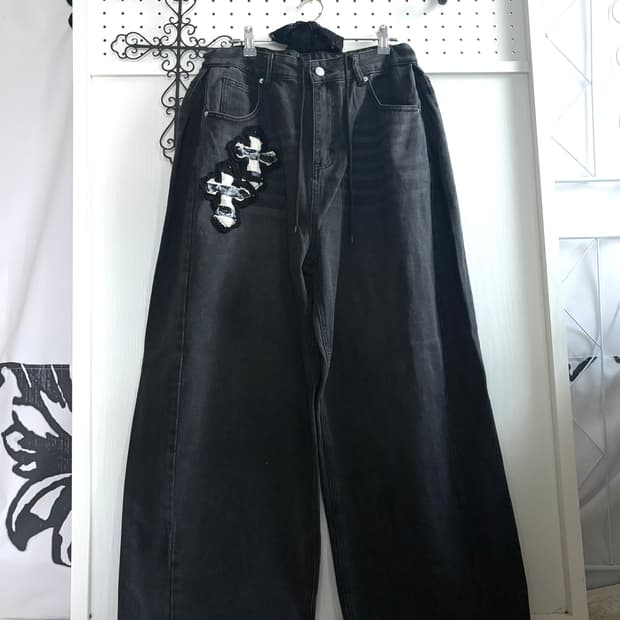 • hurtmade Dark gray denim cross patch &