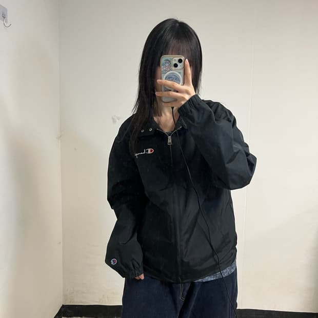 Champion Black Windbreaker