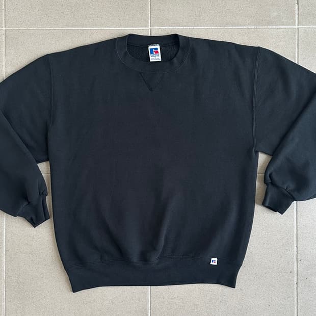 90s 빈티지 러셀 스웻셔츠 블랙 L USA
