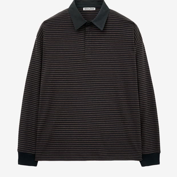 인사일런스 스트라이프 럭비 폴로 BROWN