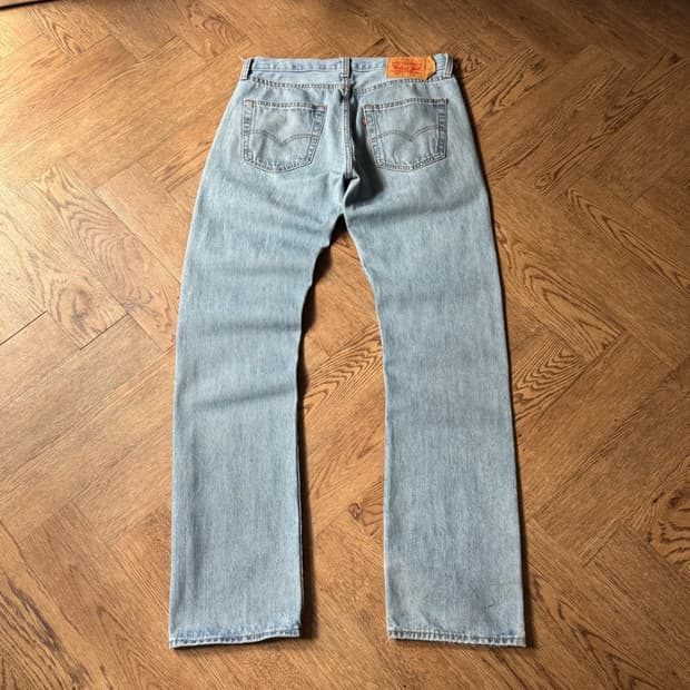 [33]리바이스 501 라이트블루 워싱 스트레이트 데님 팬츠