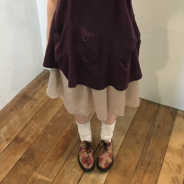 실키 베이지 플레어 스커트 Silky Beige Flare Skirt
