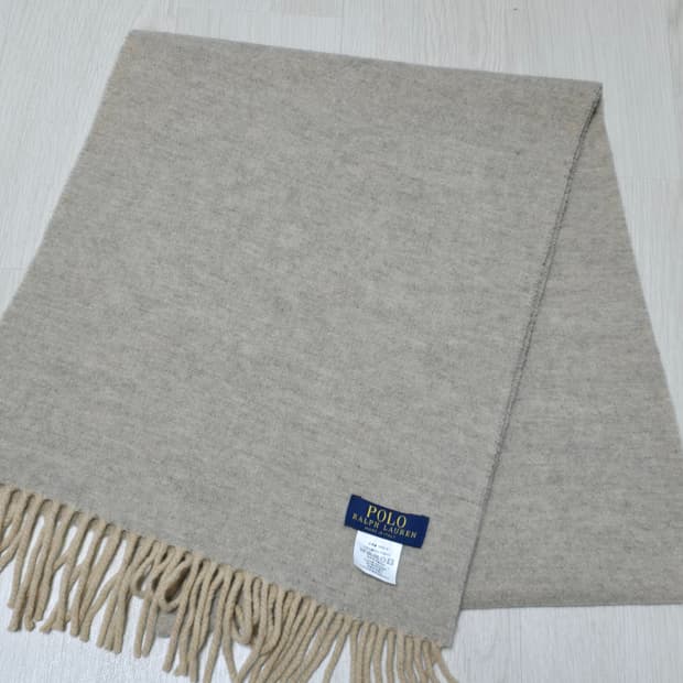 폴로 랄프로렌 베이지 배색 울100 머플러