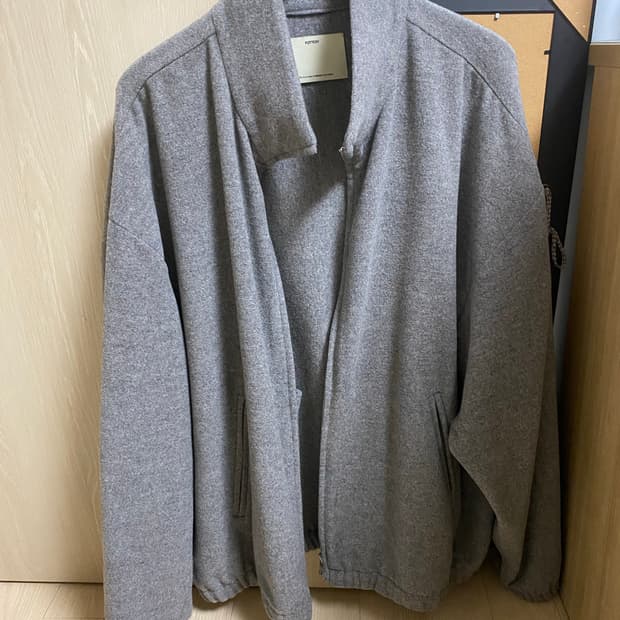 포터리 울 캐시미어 하이넥 집업 자켓 차콜 5사이즈
