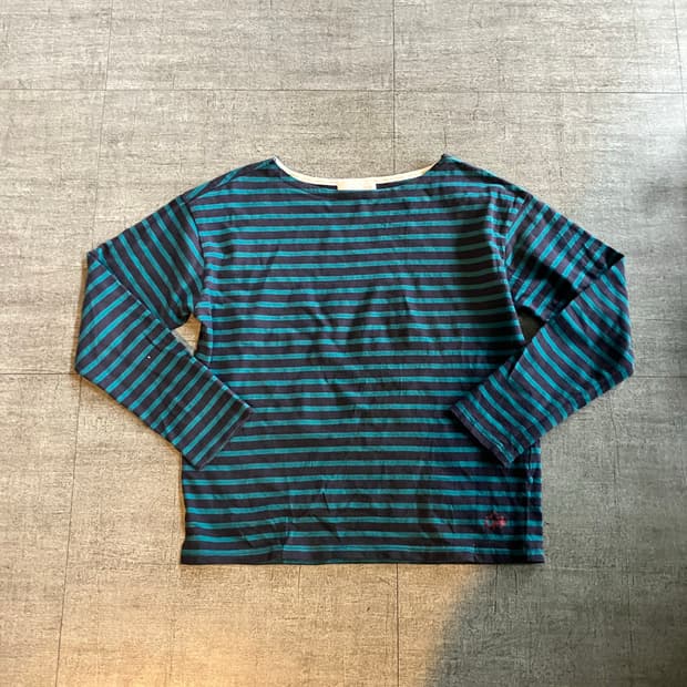 일본빈티지 Logosdays 올드스쿨아메카지 스트라이프 긴팔티셔츠에