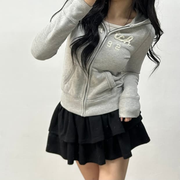 아베크롬비 y2k 여리핏 올드스쿨 그레이 후드집업 희귀져지