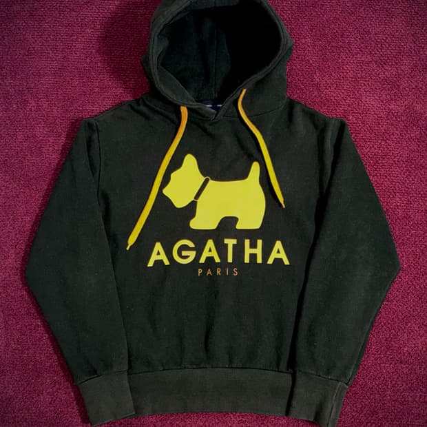 아가타 파리 도그 빅로고 후드티 S