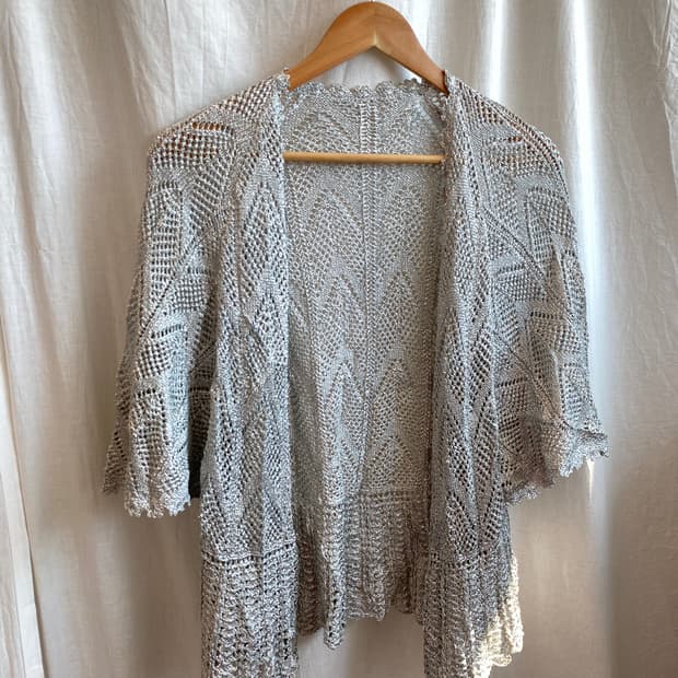 실버 반팔 오픈형가디건(M-L)