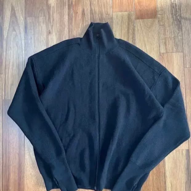 유니클로 U 니트 집업 블랙 XL