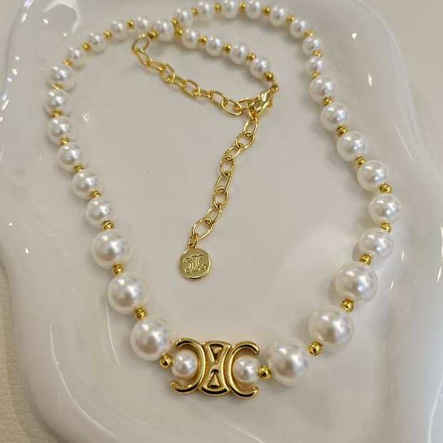 셀린느 스왈 진주 목걸이 업사이클링