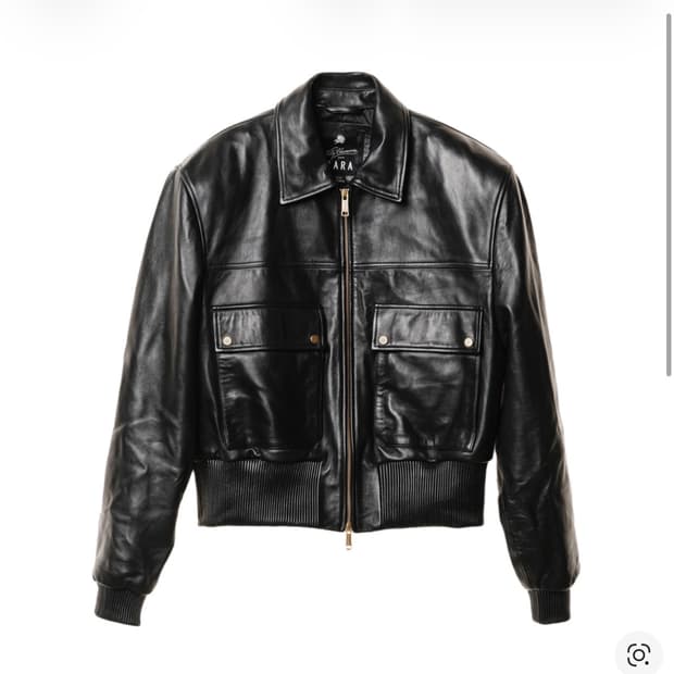 [L] 자라 x 윌리 차바리아 크롭 핏 나파 레더 자켓 블랙