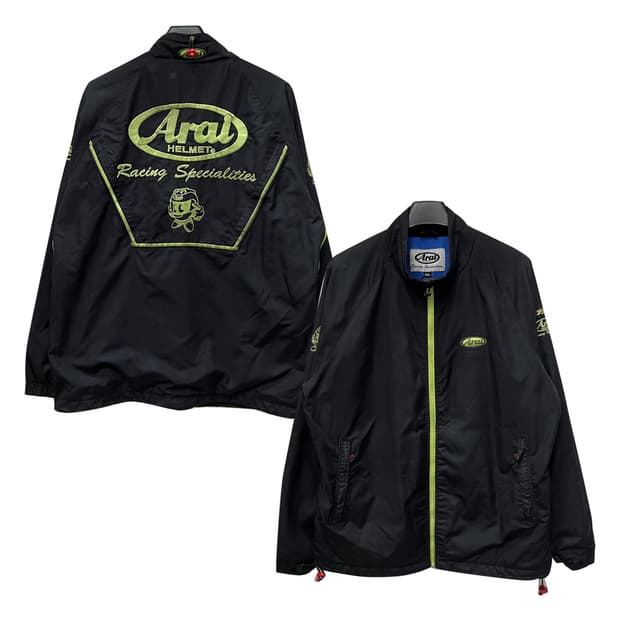 Arai 아라이 구형 블랙 형광 바람막이 라이더 자켓 2XL