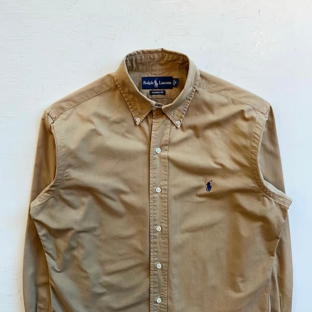 폴로랄프로렌 베이지 솔리드 셔츠