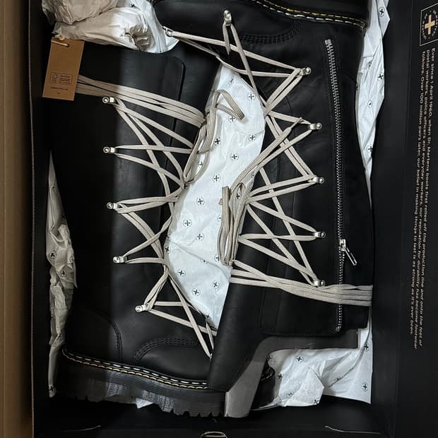 (새상품) 릭오웬스 닥터마틴 1B40 쿼드솔 펜타레이스부츠