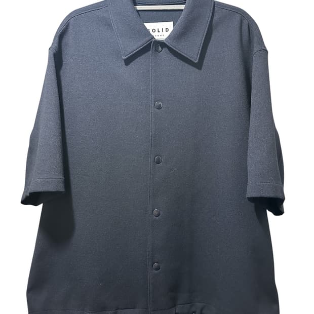 솔리드옴므 24ss 드로우스트링 테리 셋업 셔츠 네이비 46