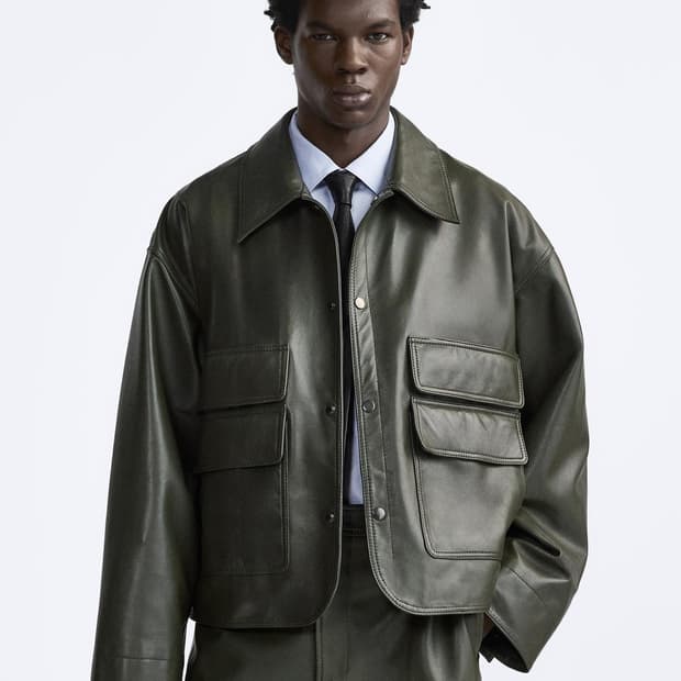 자라 포켓 레더 점퍼 가죽 자켓 L-XL