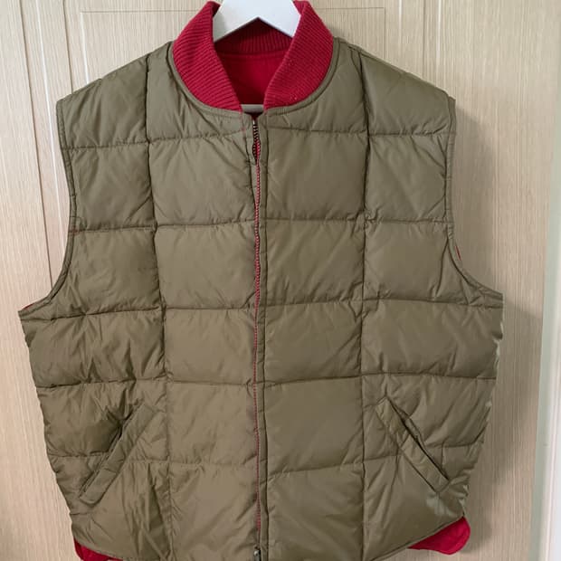 에디바우어 빈티지 리버시블 양면 구스다운 베스트 패딩 조끼 L