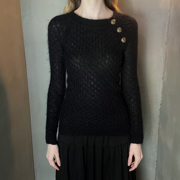 발망 금장 모헤어 니트