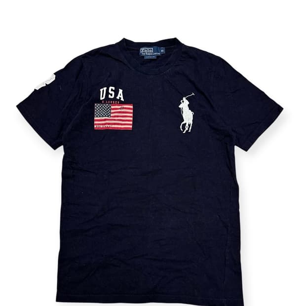 폴로 빅포니 USA 성조기 네이비 반팔티
