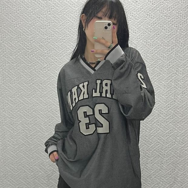 칼 카니 올드스쿨 00's 블록코어 매쉬 져지 롱슬리브 M C06782