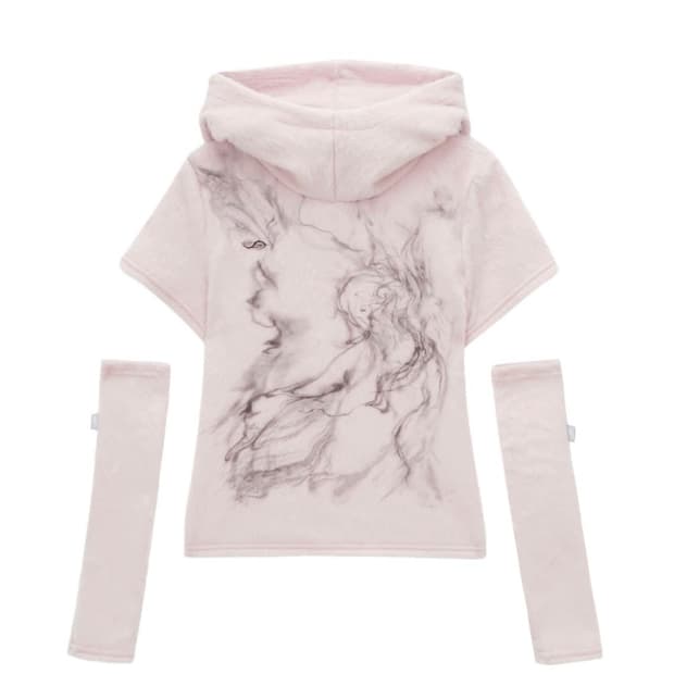 허그유어스킨 퍼리 후드 셋업 핑크