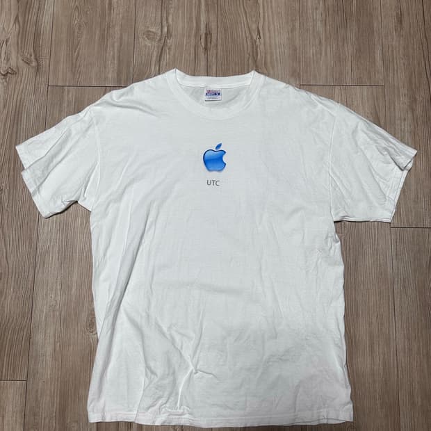 빈티지 애플 로고 흰색 티셔츠 UTC 90s후반 XL 데드스탁