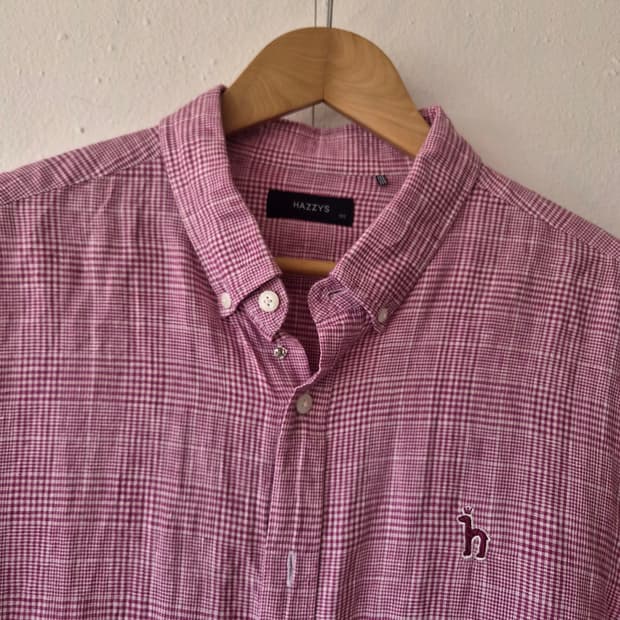 헤지스 남성 린넨체크긴팔셔츠 105사이즈