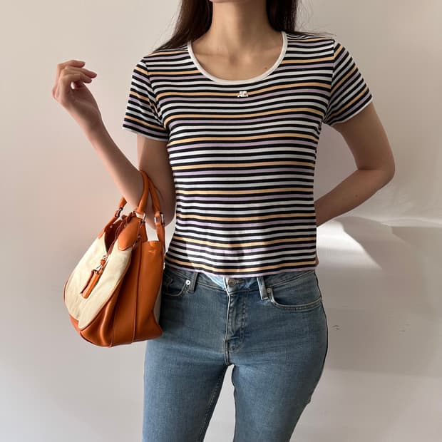 꾸레쥬 courreges 로고 반팔 티셔츠