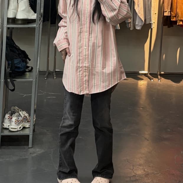 폴로랄프로렌 핑크 스트라이프 셔츠 A3135