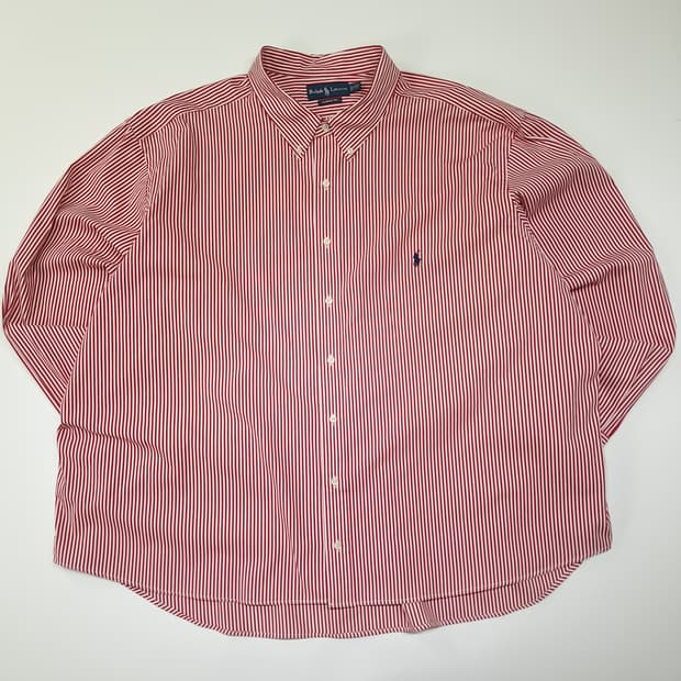 CL854 4XB 폴로 00s 박스핏 레드 스트라이프 셔츠 남방