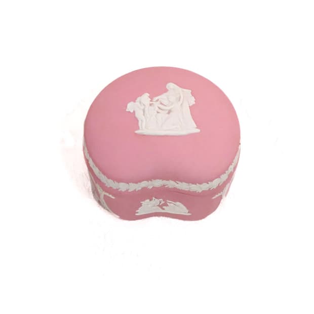 [영국엔틱] 웨지우드 제스퍼웨어 강낭콩 트킹켓박스 보석함_핑크