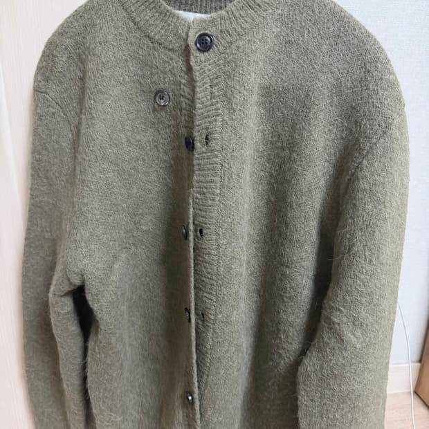 토니웩 모헤어 알파카 가디건  헷지 그린