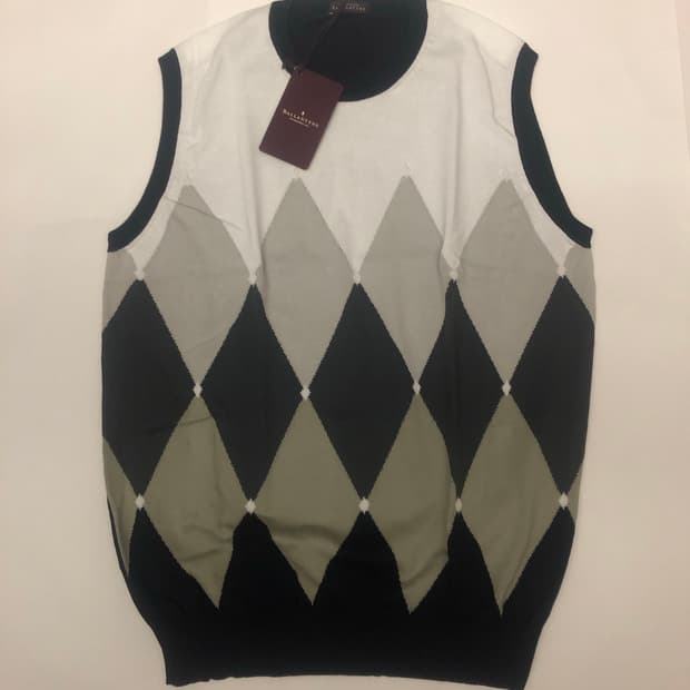 BALLANTYNE(발란타인) 다이아몬드패턴 라운드넥 베스트