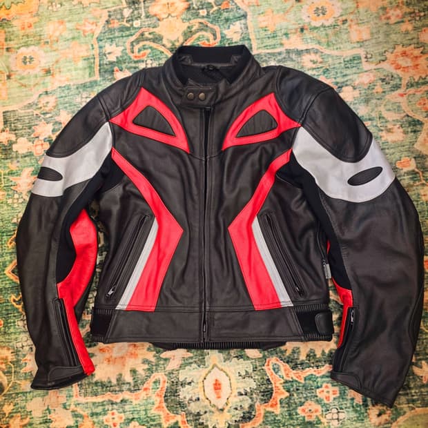  BF Hardwear소가죽 크롭 레이싱 오토바이 레더자켓