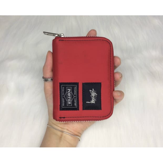 Porter 포터 x 스투시 콜라보 레드 지갑