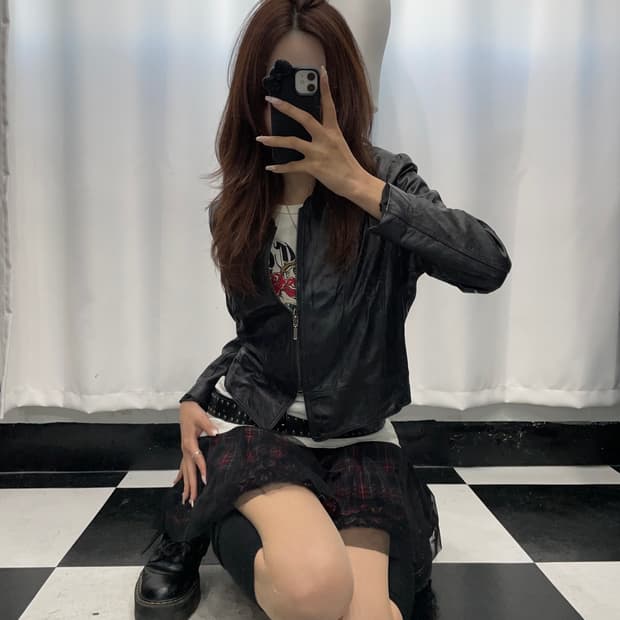 🎸블랙 레더 자켓