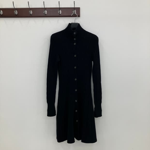 폴로 랄프로렌 캐시미어 혼방 케이블 니트 블랙 롱 가디건