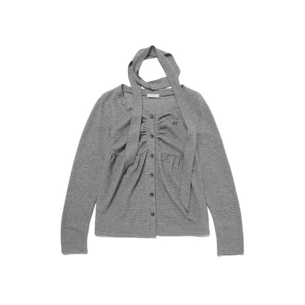 허그유어스킨 니트 베이비돌 가디건 챠콜