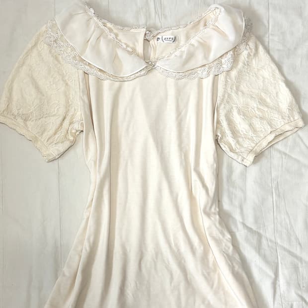 엑시즈팜 바닐라 레이스 블라우스 로걀탑 라떼갸루 히메갸루 페어리 달천깔