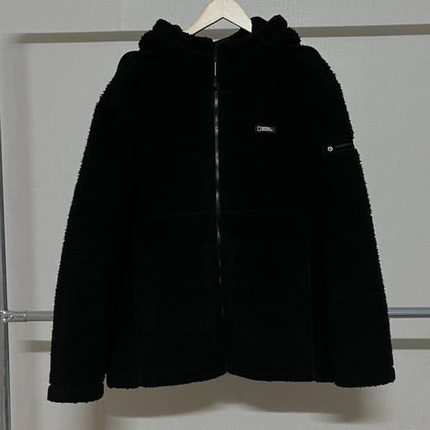 내셔널지오그래픽 블랙 후리스 집업 XL