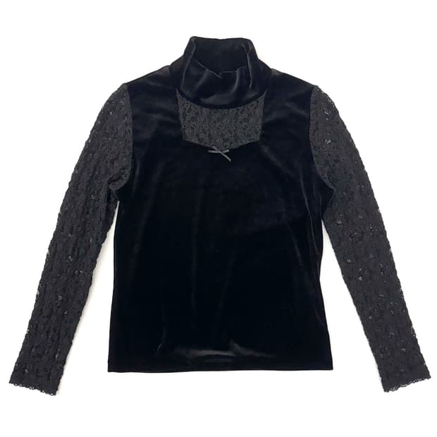 Pink House Velvet Lace Crochet Top/ M